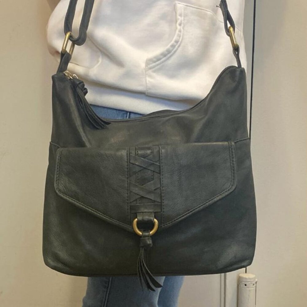 Great American Leather Works Forest Green Crossbody Bag